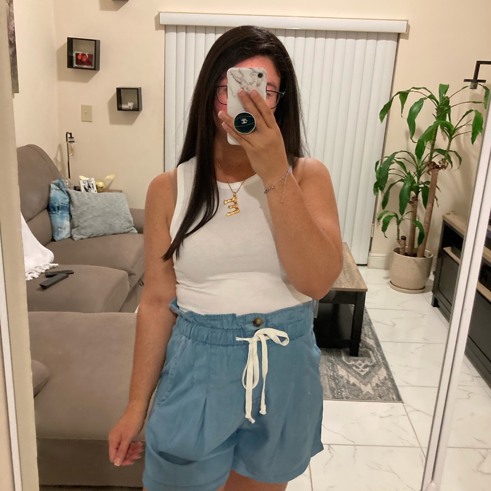White Ribbed Cropped tank top - Picture 6 of 6